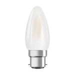 Ledvance Classic Performance LED Bulb B22d Candle Filament Frosted 4W 470lm - 827 Extra Warm White | Replaces 40W