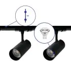 Complete Set 1-Phase Rail 1 Meter Black | incl. 2x Spot + GU10 2700K 3W Dimmable + End Cap, Power Connector
